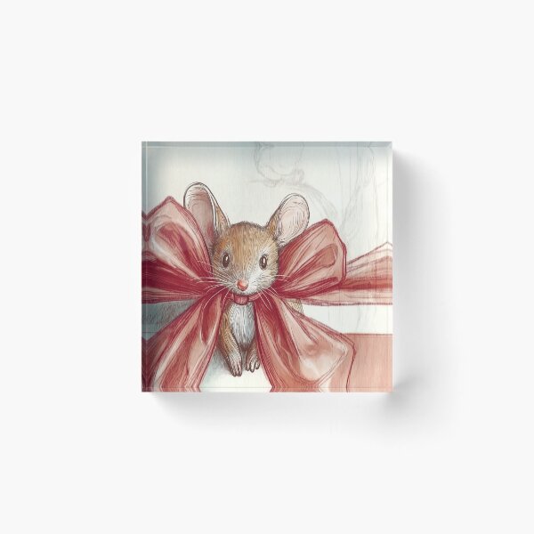 Item preview, mouse in bow designed and sold by PricklyPeanut.