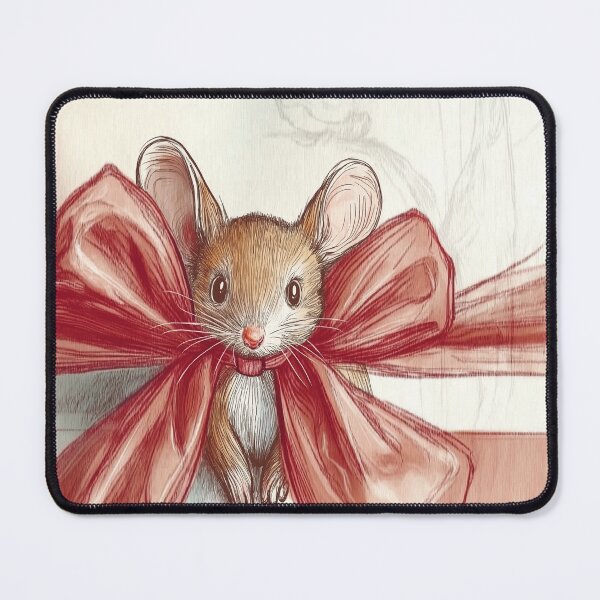Item preview, mouse in bow designed and sold by PricklyPeanut.