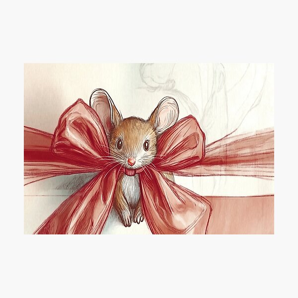 Item preview, mouse in bow designed and sold by PricklyPeanut.