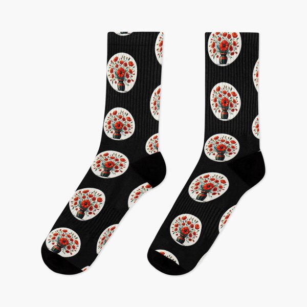 Item preview, Poppies in a vase Art retro floral flowers designed and sold by Expressions-Sel.