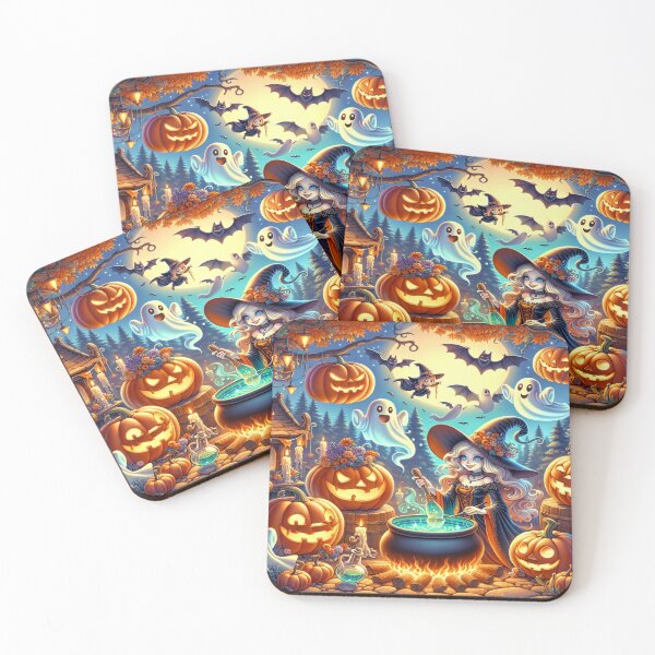Item preview, Halloween, ghost, witch, pumpkin, bat, cauldron, forest, October 31 designed and sold by Redbdon.