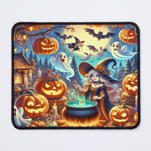 Item preview, Halloween, ghost, witch, pumpkin, bat, cauldron, forest, October 31 designed and sold by Redbdon.