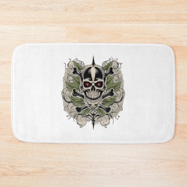 Item preview, Rock & Roll Skull & Crossbones Tattoo designed and sold by Leo digital art.