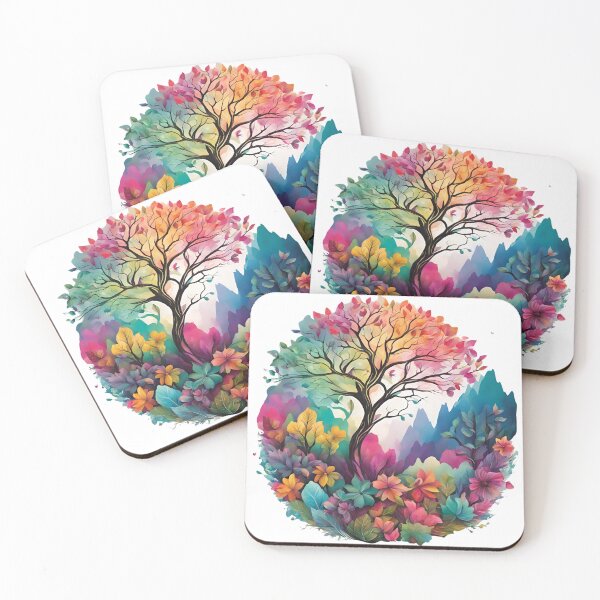 Item preview, Colorful Tree with Blooms and Flowers designed and sold by Creastore.