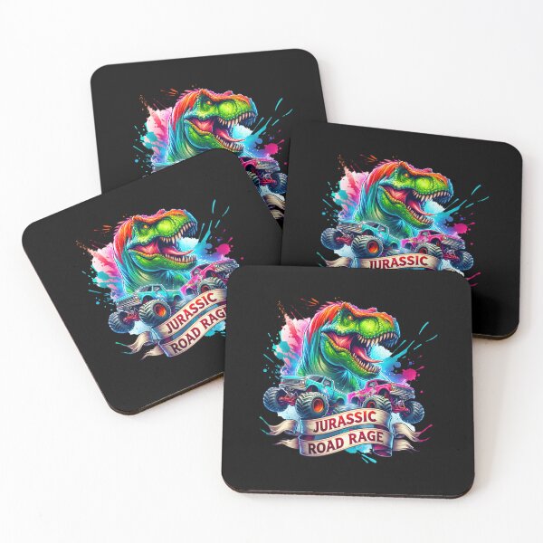 Item preview, Dino Frenzy – T-Rex Chasing Monster Trucks Graphic for Clothing & Gear designed and sold by artedigital99.