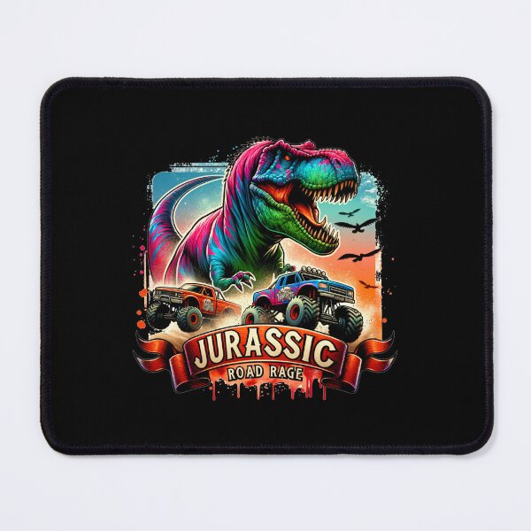 Item preview, Jursassic road rage - Dino Frenzy – T-Rex Chasing Monster Trucks Graphic for Clothing & Gear designed and sold by artedigital99.