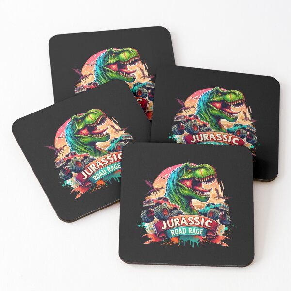 Item preview, Jursassic road rage - Dino Frenzy – T-Rex Chasing Monster Trucks Graphic for Clothing & Gear designed and sold by artedigital99.