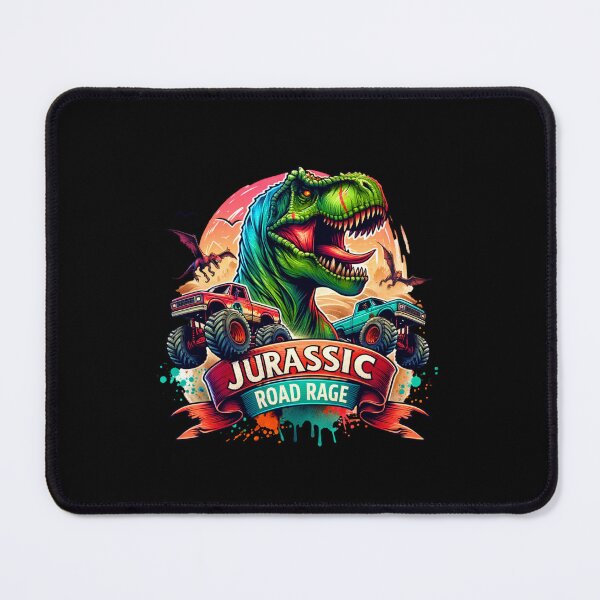 Item preview, Jursassic road rage - Dino Frenzy – T-Rex Chasing Monster Trucks Graphic for Clothing & Gear designed and sold by artedigital99.