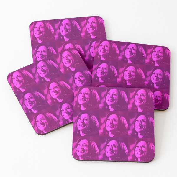 Item preview, Kamala Harris Smiling at DNC - Joyful Warrior in Pinks designed and sold by Thelittlelord.