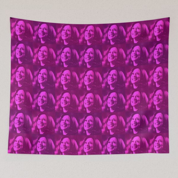 Item preview, Kamala Harris Smiling at DNC - Joyful Warrior in Pinks designed and sold by Thelittlelord.