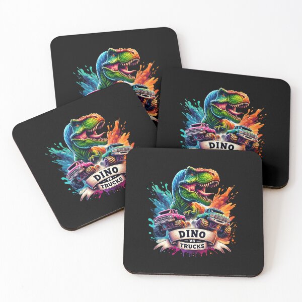 Item preview, Dino VS trucks – T-Rex Chasing Monster Trucks Design for Apparel & Accessories" designed and sold by artedigital99.