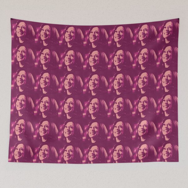 Item preview, Kamala Harris Smiling at DNC - Joyful Warrior in Plums designed and sold by Thelittlelord.