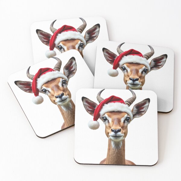 Item preview, Funny Gazelle Wearing Christmas Hat designed and sold by LazyOwlStore.