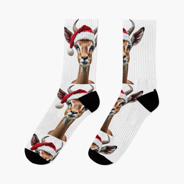 Item preview, Funny Gazelle Wearing Christmas Hat designed and sold by LazyOwlStore.