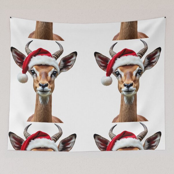 Item preview, Funny Gazelle Wearing Christmas Hat designed and sold by LazyOwlStore.