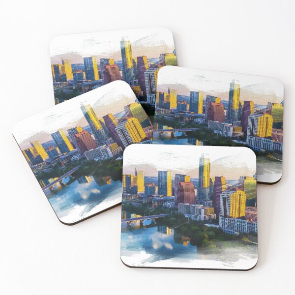 Item preview, watercolor paintings, landscape pictures Simulate a location,Austin, Texas designed and sold by metedigiart.