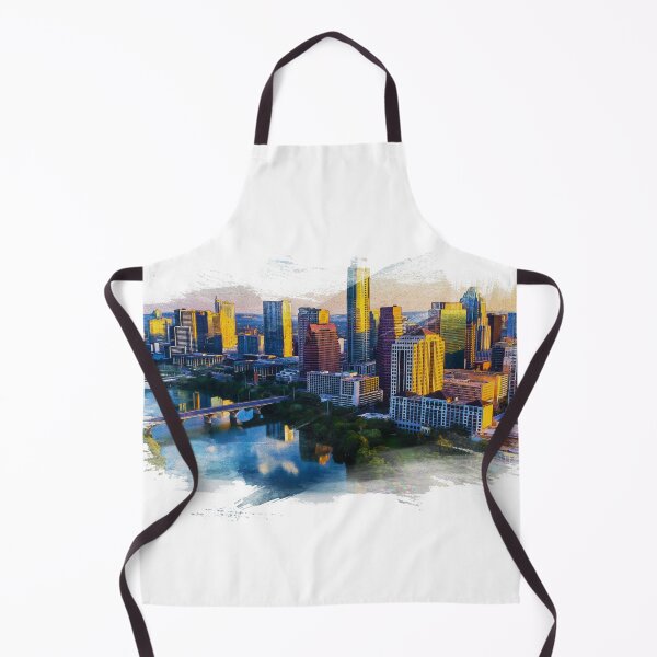Item preview, watercolor paintings, landscape pictures Simulate a location,Austin, Texas designed and sold by metedigiart.