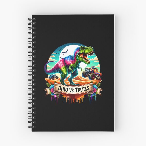 Item preview, Dino VS trucks – T-Rex Chasing Monster Trucks Design for Apparel & Accessories" designed and sold by artedigital99.
