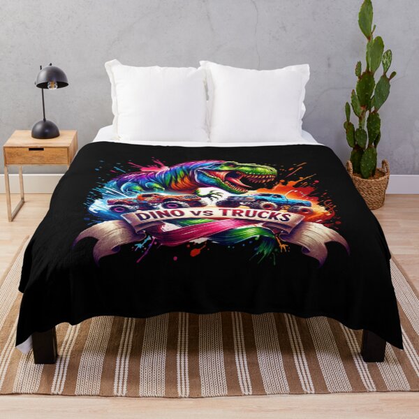 Item preview, Dino VS trucks – T-Rex Chasing Monster Trucks Design for Apparel & Accessories" designed and sold by artedigital99.