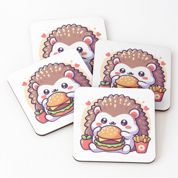 Item preview, hedgehog eating burger designed and sold by Eternalski.