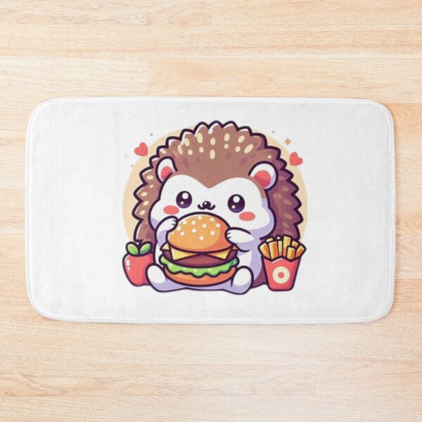 Item preview, hedgehog eating burger designed and sold by Eternalski.