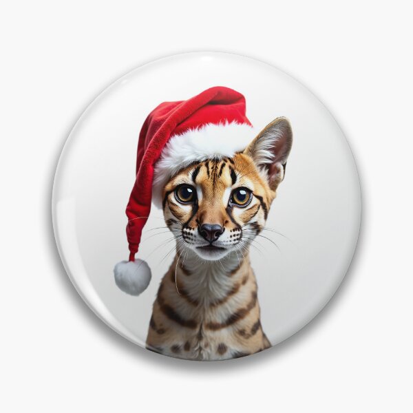 Item preview, Funny Ocelot Wearing Christmas Hat designed and sold by LazyOwlStore.