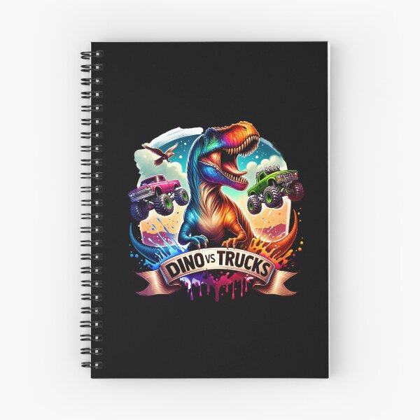Item preview, Dino VS trucks – T-Rex Chasing Monster Trucks Design for Apparel & Accessories" designed and sold by artedigital99.