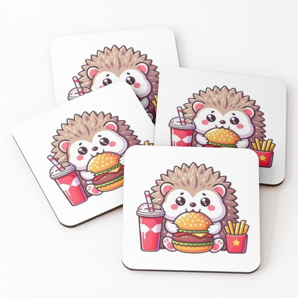Item preview, hedgehog eating burger designed and sold by Eternalski.