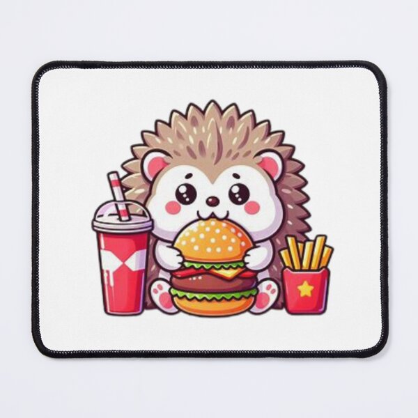 Item preview, hedgehog eating burger designed and sold by Eternalski.