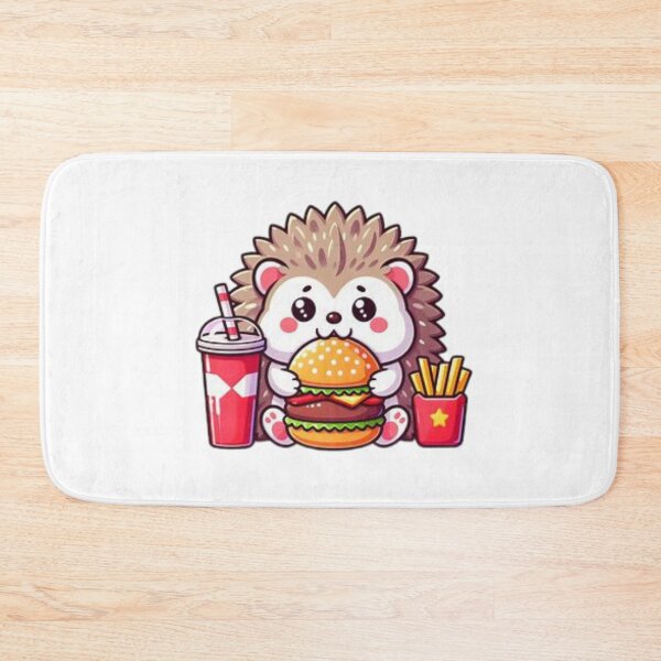 Item preview, hedgehog eating burger designed and sold by Eternalski.