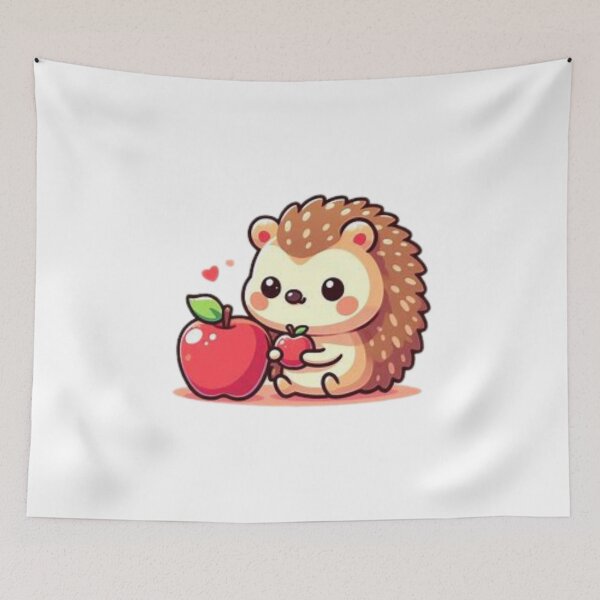 Item preview, hedgehog eating apple designed and sold by Eternalski.