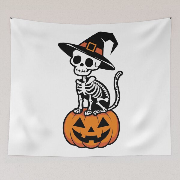 Item preview, Cat Skeleton and Pumpkin designed and sold by Angry Swan Designs.