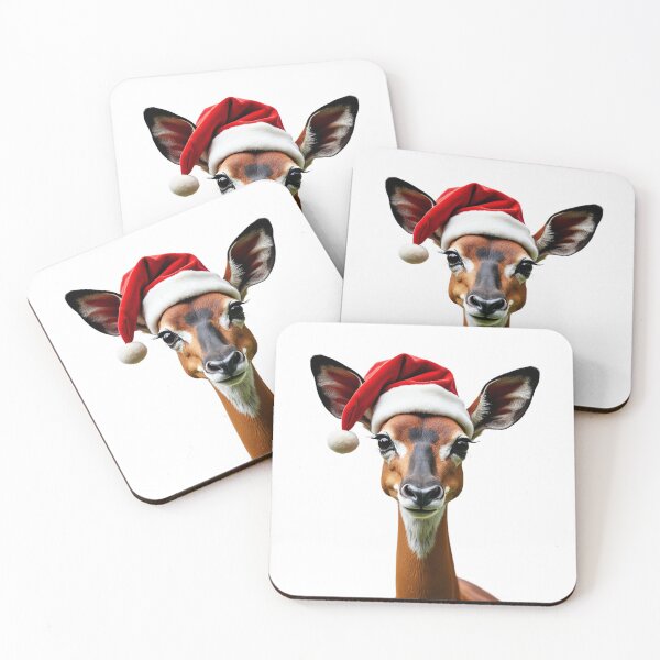 Item preview, Funny Okapi Wearing Christmas Hat designed and sold by LazyOwlStore.
