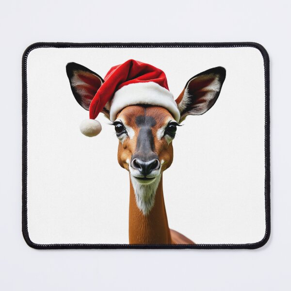 Item preview, Funny Okapi Wearing Christmas Hat designed and sold by LazyOwlStore.