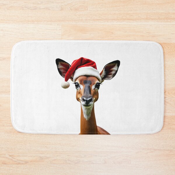Item preview, Funny Okapi Wearing Christmas Hat designed and sold by LazyOwlStore.