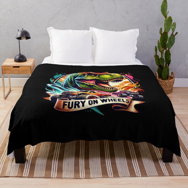 Item preview, Fury on Wheels – T-Rex Chasing Monster Trucks Design for Apparel & More designed and sold by artedigital99.