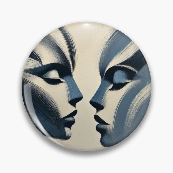 Item preview, Abstract Blue Faces - Dual Portrait designed and sold by Blink Art Studio.