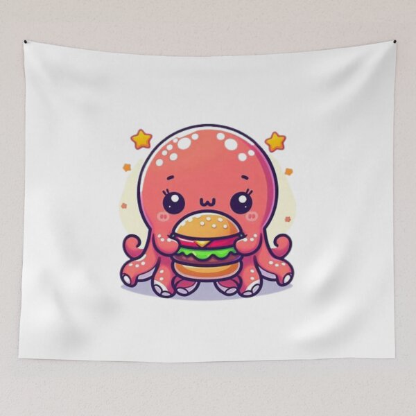 Item preview, octopus eating burger designed and sold by Eternalski.