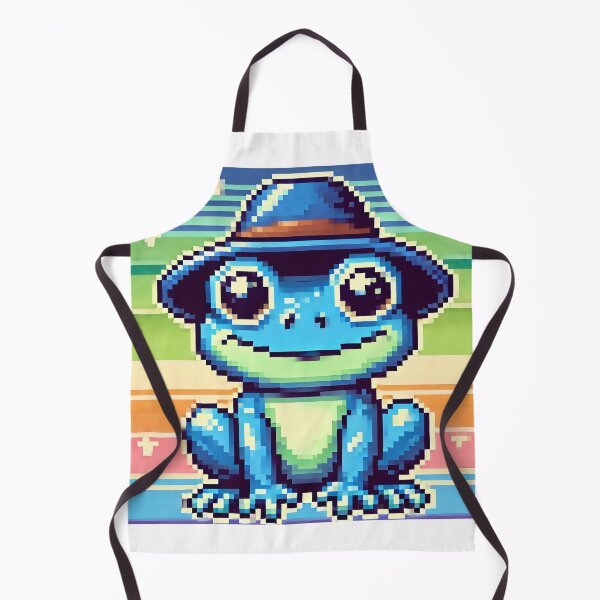 Item preview, Pixel Art Frog in a Hat | Retro Blue Froggy Design designed and sold by Rudycen.
