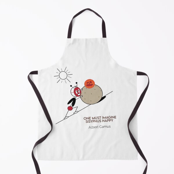Item preview, One Must Imagine Sisyphus Happy Celebrating Halloween Philosophy Cartoons designed and sold by JoyfulSisyphus.