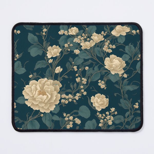 Item preview, Cream Flowers with Teal Floral Pattern designed and sold by FlowerMeFlorals.