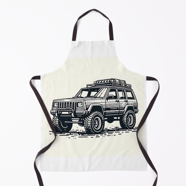 Item preview, Cherokee XJ 4x4 USA offroad Vintage old school vehicle  - black line art  designed and sold by Off-Road-Zone.