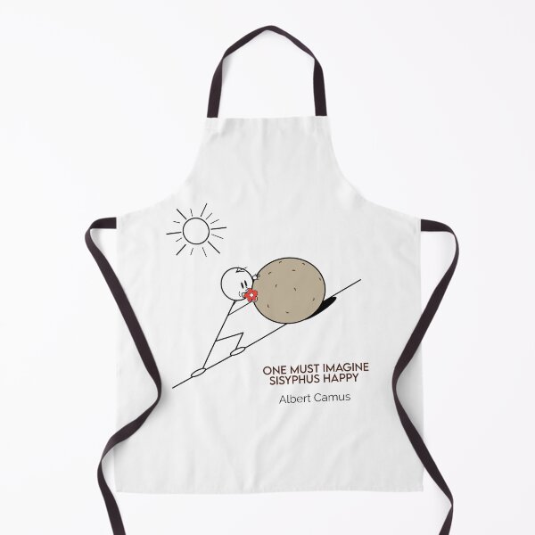 Item preview, One Must Imagine Sisyphus Happy Smelling Flowers Philosophy Cartoons designed and sold by JoyfulSisyphus.