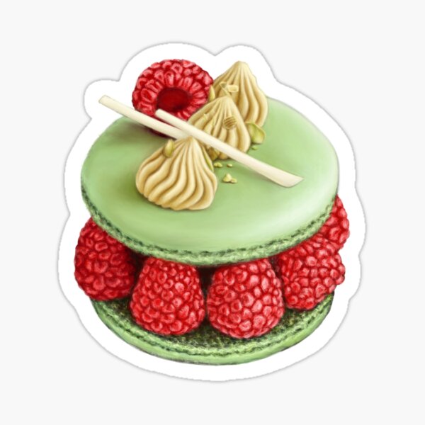 Item preview, raspberry pistachio macaron designed and sold by marielleart.