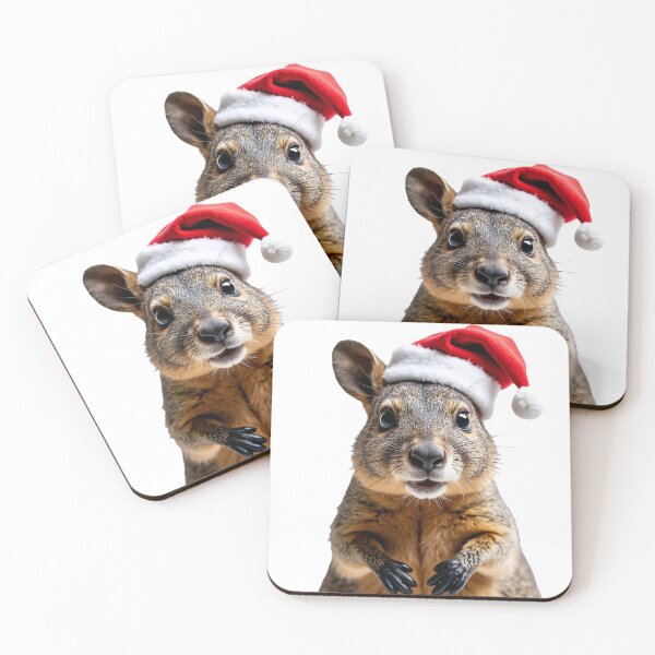 Item preview, Funny Quokka Wearing Christmas Hat designed and sold by LazyOwlStore.