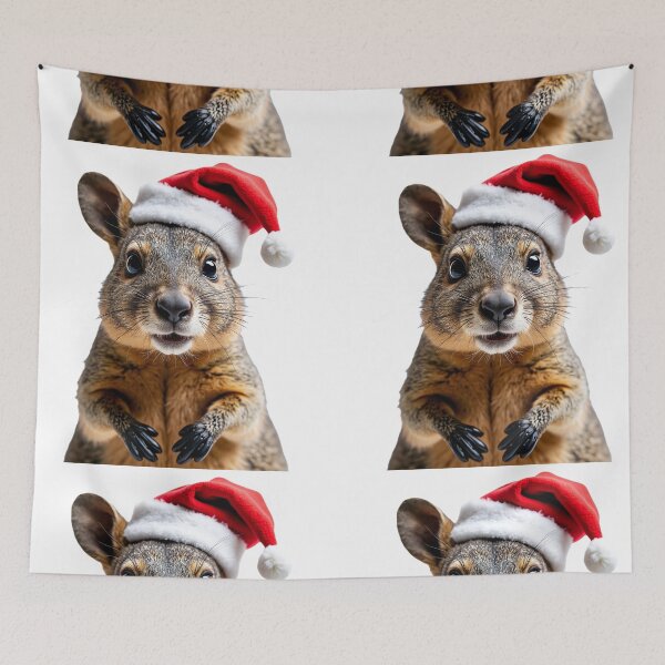 Item preview, Funny Quokka Wearing Christmas Hat designed and sold by LazyOwlStore.