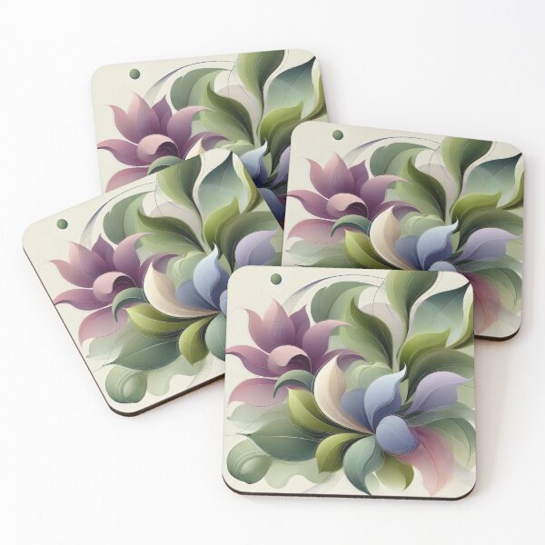 Item preview, Floral Essence in Abstract Greens and Lilacs designed and sold by Trac-Fusion.