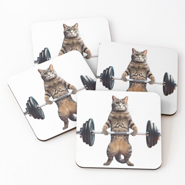 Item preview, Strong Cat Lifting Weights - Funny Gym Workout Motivational Design designed and sold by Rudycen.