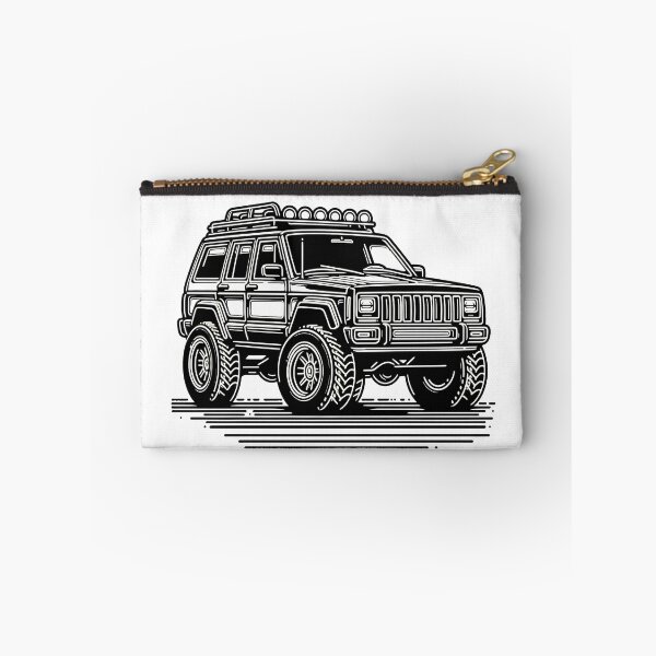 Item preview, Cherokee XJ 4x4 USA offroad Vintage old school vehicle  - black line art  designed and sold by Off-Road-Zone.