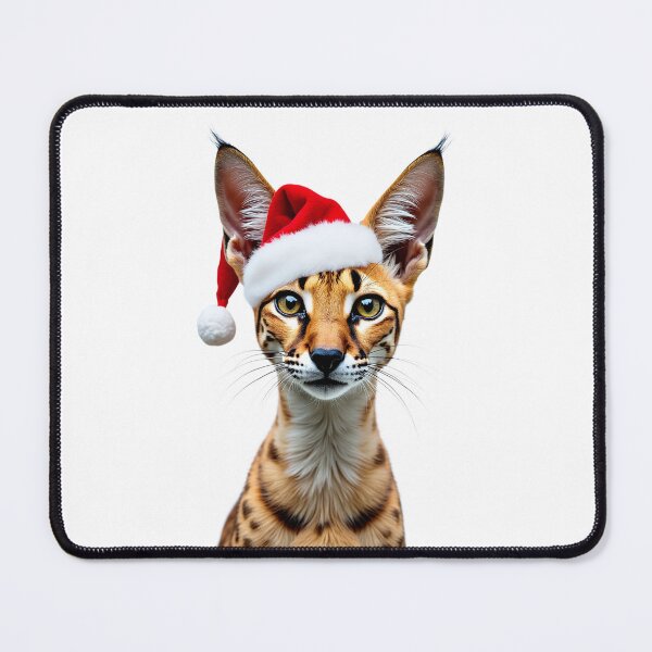 Item preview, Funny Serval Wearing Christmas Hat designed and sold by LazyOwlStore.